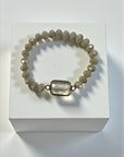 Ava Capri Bracelet Ava signature rectangle quartz accent ivory stretch bracelet
