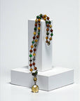 Ava Capri Necklace 20" mixed jasper necklace with round faceted pendant