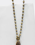 Ava Capri Necklace Jasper Pendant 20" toggle necklace