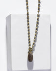 Ava Capri Necklace Jasper Pendant 20" toggle necklace