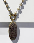 Ava Capri Necklace Jasper Pendant 20" toggle necklace