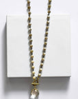 Ava Capri Necklace Jenna toggled 20" ivory Necklace with faceted pendant