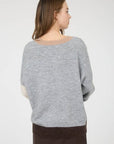 Blu Pepper Sweater Colorblock Front Seam Long Sleeve Knit Sweater