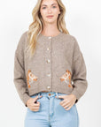 Dreamers Sweater Mocha / Small/Medium Horse Head Button Up Cardigan
