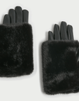 Haystacks Black Lux Fur Overlay Gloves