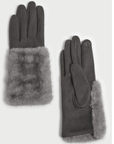 Haystacks Charcoal Gradient Fur Suede Gloves