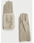 Haystacks Cream Gradient Fur Suede Gloves