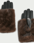 Haystacks Cream Lux Fur Overlay Gloves