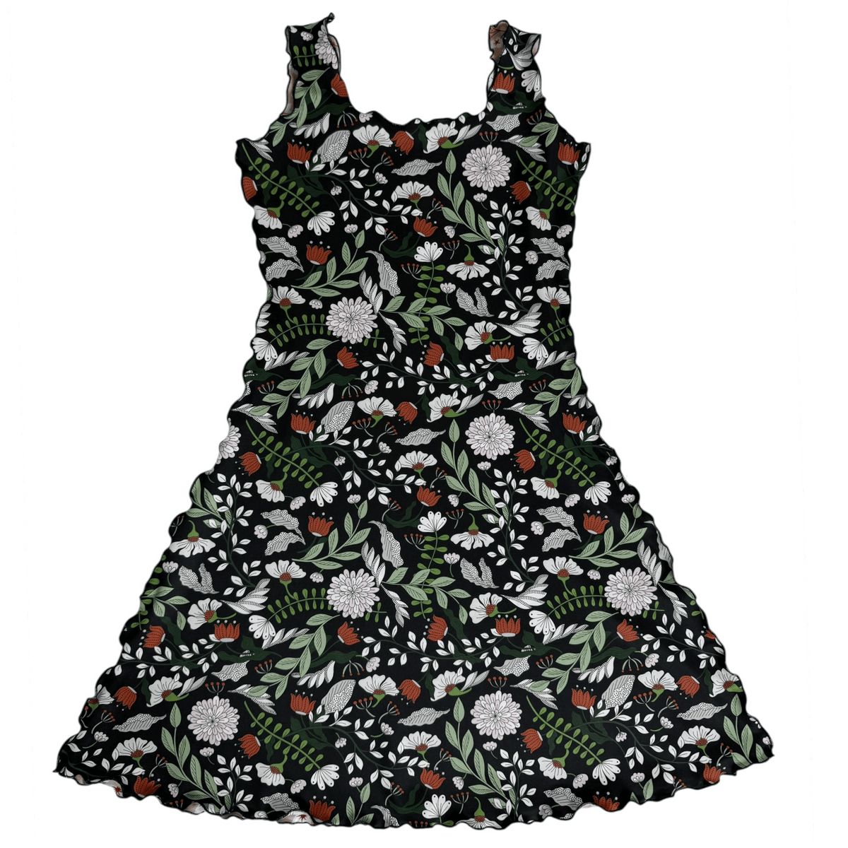 red and black evening dress The Khalani Modest Floral Dress Black Floral / M main image 0