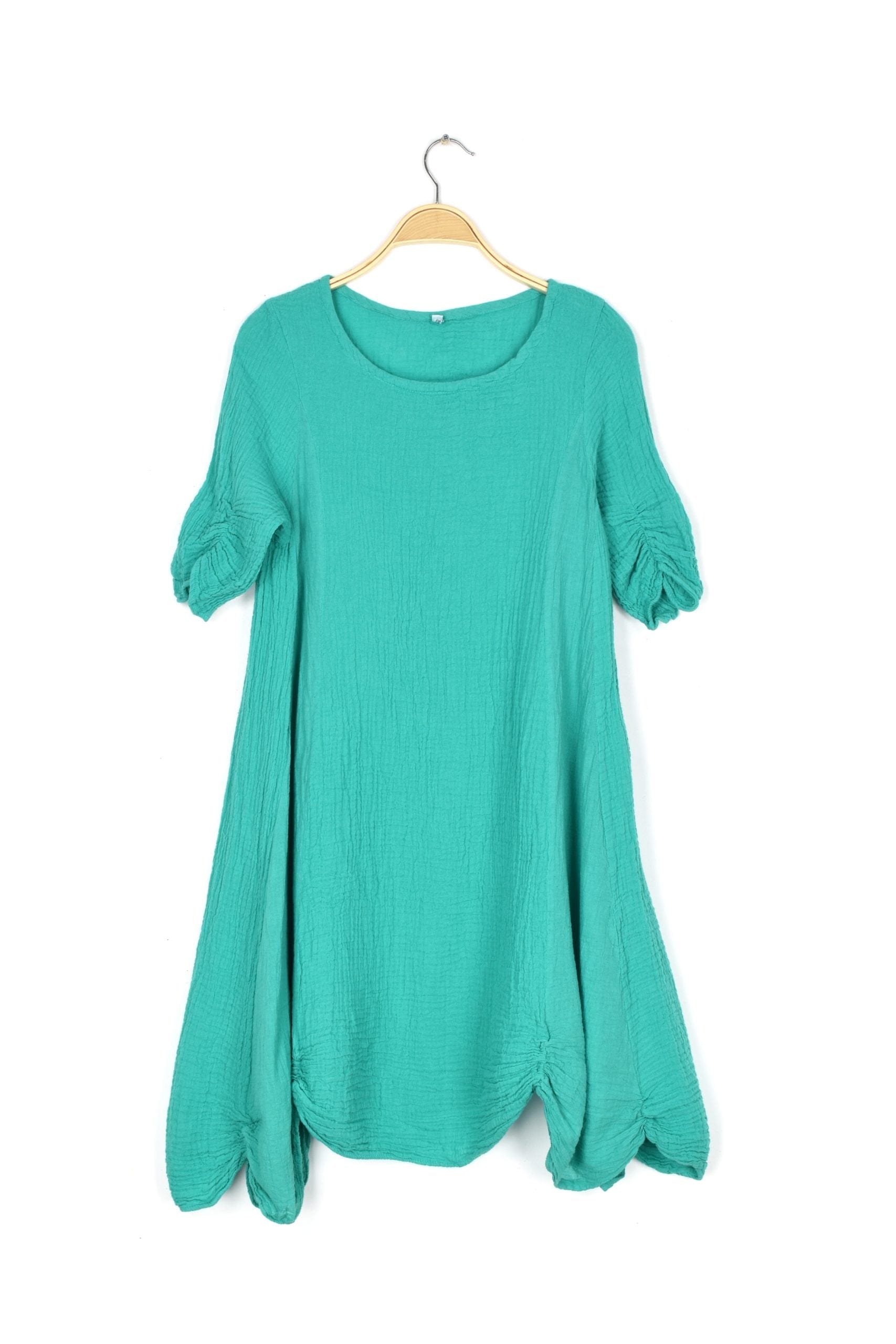 Thai Cotton 3/4 Sleeve Dress Atlantis Atlantis / Extra Extra Large