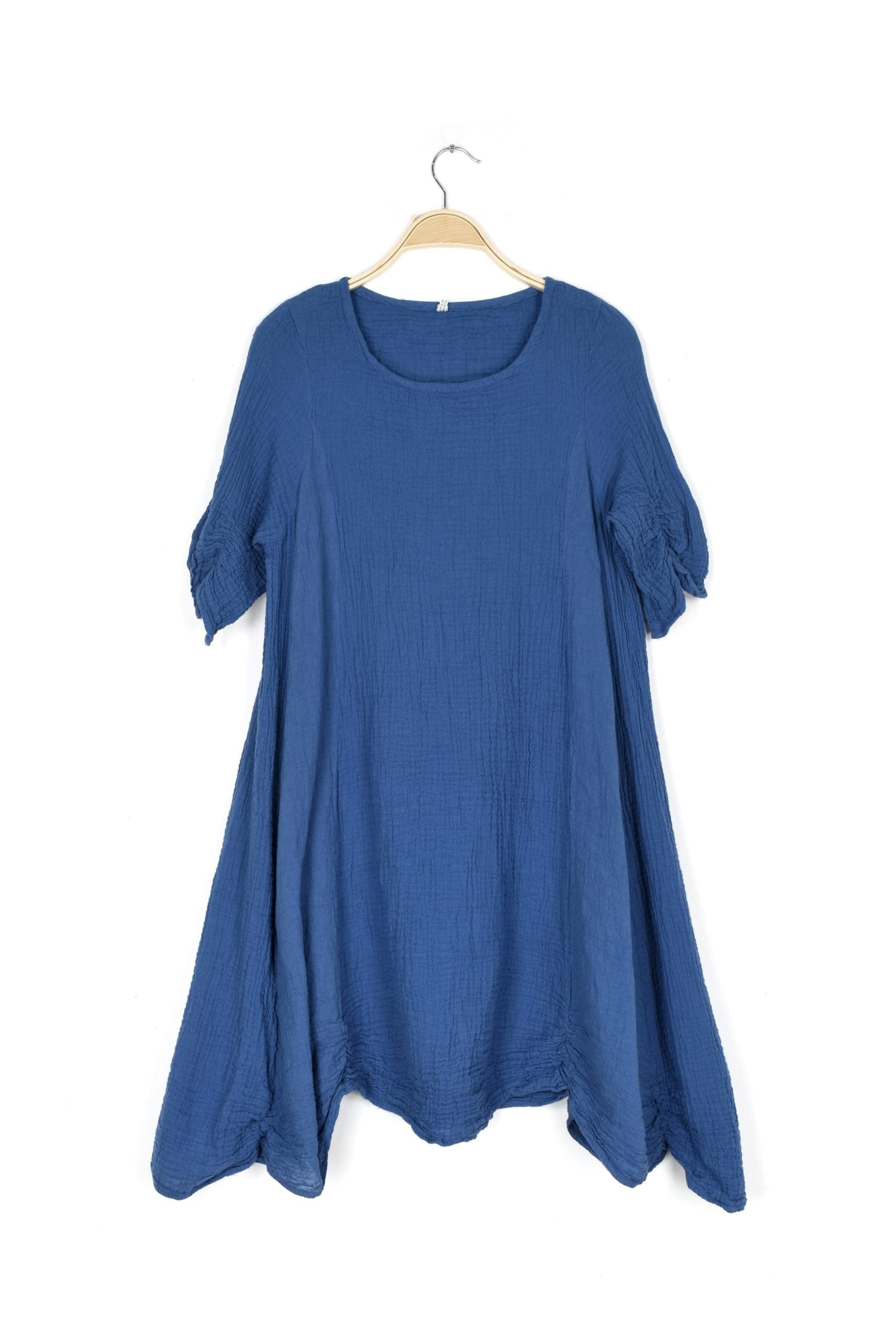 Thai Cotton 3/4 Sleeve Dress Palace Blue Palace Blue / Large/Extra Large