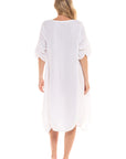 Haystacks Dress Thai Cotton 3/4 Sleeve Dress White