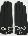 Haystacks Glove Black Piped Bow Trim Gloves