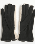 Haystacks Ivory/Black Sherpa Bow Trim Gloves