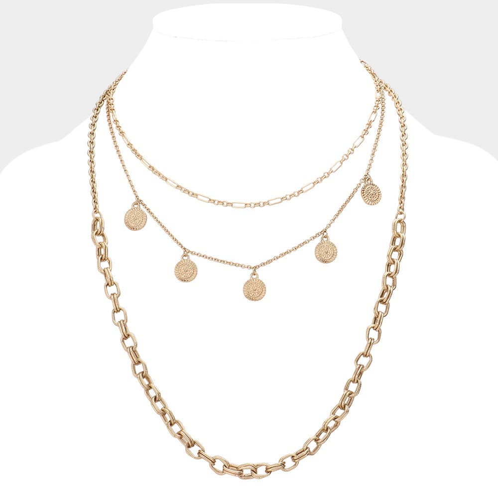 Haystacks necklace Layered Gold Tone Necklace