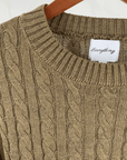 Haystacks One Size/Free Size Everything Cable Knit Sweater - Desert Taupe