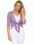 Haystacks shawl Lightweight Knit Cross Front Shrug - Iris