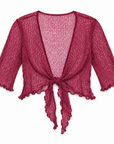 Haystacks shawl Lightweight Knit Cross Front Shrug - Paprika