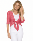 Haystacks shawl Lightweight Knit Cross Front Shrug - Peony