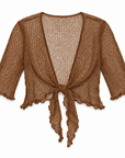 Haystacks shawl Lightweight Knit Cross Front Shrug - Pumpkin