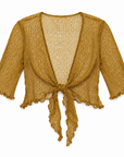 Haystacks shawl Lightweight Knit Cross Front Shrug - Saffron