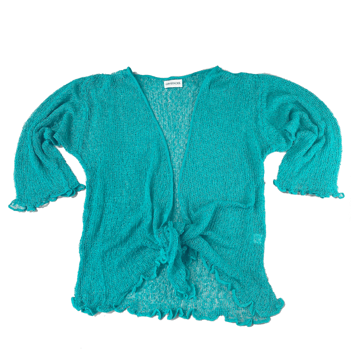 Lightweight Knit Cross Front Shrug Sea Green – Haystacks