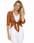 Haystacks shawl Lightweight Knit Cross Front Shrug - Sienna