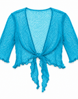 Haystacks shawl Lightweight Knit Cross Front Shrug - Turquoise