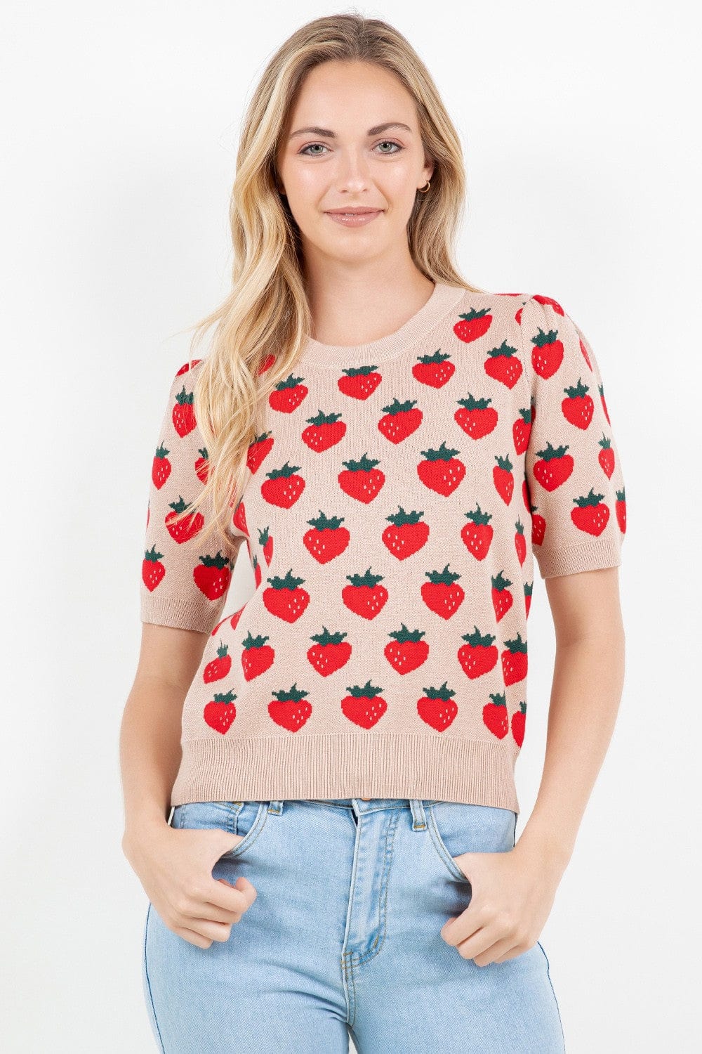 Dramatic Short Sleeve Strawberry Sweater – Haystacks