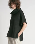 Haystacks Sweater One size Flowy Neck Sleeved Sweater Vest - Black