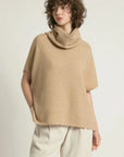 Haystacks Sweater One size Flowy Neck Sleeved Sweater Vest - Camel