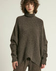 Haystacks Sweater One size Notch Knit Pullover Sweater - Mocha