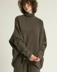 Haystacks Sweater One size Notch Knit Pullover Sweater - Mocha