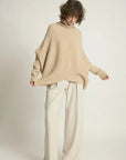 Haystacks Sweater One size Notch Knit Pullover Sweater - Tan