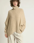 Haystacks Sweater One size Notch Knit Pullover Sweater - Tan