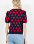 Haystacks Sweater Short Sleeve Strawberry Sweater