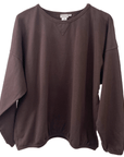 Haystacks top One Size/Free Size Leelanau Cotton Terry Boxy Sweatshirt (Chestnut)