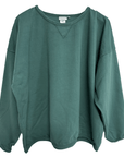 Haystacks top One Size/Free Size Leelanau Cotton Terry Boxy Sweatshirt (Evergreen)