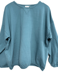 Haystacks top One Size/Free Size Leelanau Cotton Terry Boxy Sweatshirt (Harbor)