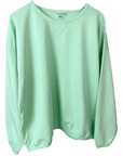 Haystacks top One Size/Free Size Leelanau Cotton Terry Boxy Sweatshirt (Mint)