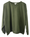 Haystacks top One Size/Free Size Leelanau Cotton Terry Boxy Sweatshirt (Olivera)