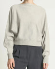 Look By M Sweater One size Aura Longsleeve Crop Sweater - Stone Grey