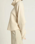 Look By M Sweater One size Dolman Funnelneck Pullover Sweater - Cream