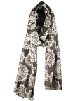 Nusantara Carob Medallion Print Sheer Wool Stole