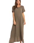 Nusantara Dress Talia Thai Cotton Cap Sleeve Maxi Dress - Burro