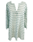 Nusantara top East Indies 100% Cotton Kurti Top - Green Palm