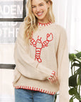 Sweet Generis Sweater Medium / Ecru Lovely Lobster Pullover