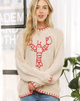 Sweet Generis Sweater Small / Ecru Lovely Lobster Pullover