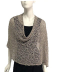 Tanami Poncho Grey Popcorn Knit Poncho Biasa (Grey)