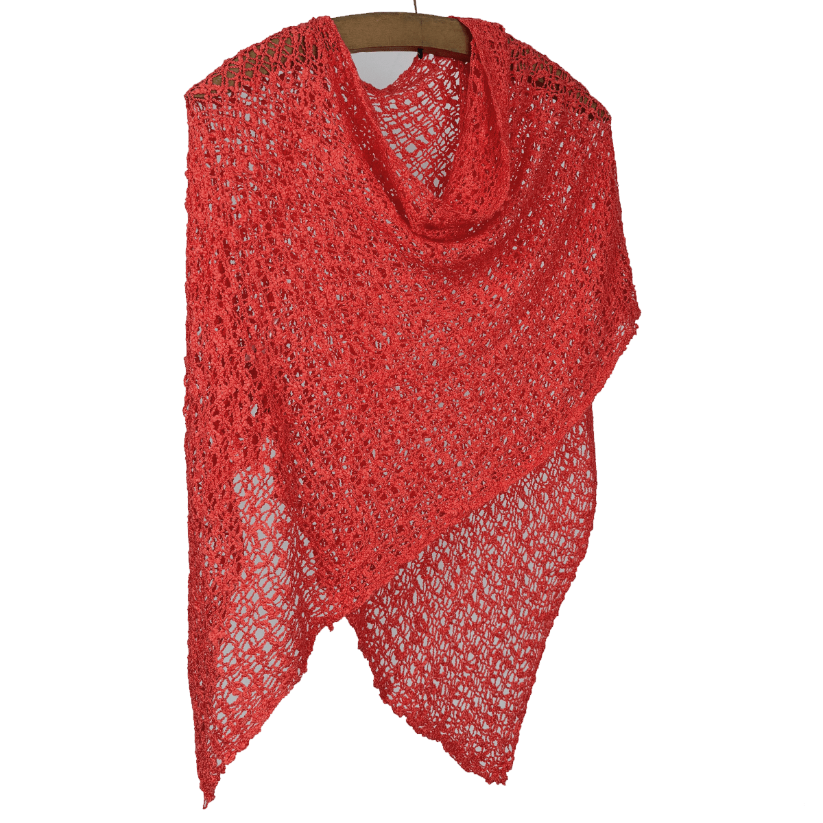 Tanami Poncho Salmon Popcorn Knit Poncho Biasa (Salmon)